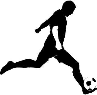 足球运动员踢球射门免抠