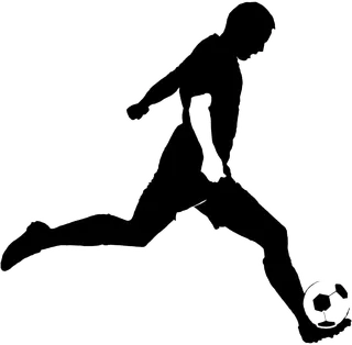 足球运动员踢球射门免抠