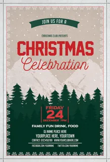 简约大气圣诞节快乐海报