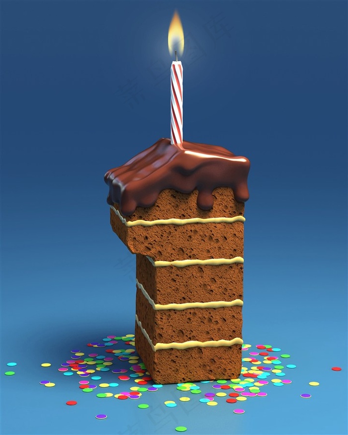 巧克力数字蛋糕图片