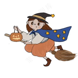 卡通万圣节手绘人物