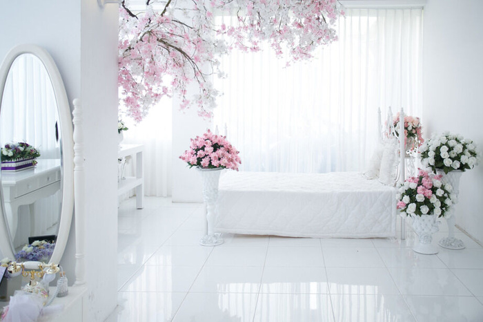 现代美丽3D花卉结婚空间背景墙psd模版下载