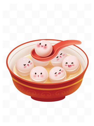 元宵节可爱手绘汤圆