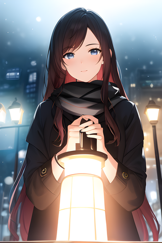 冬日忧郁女孩动漫风壁纸