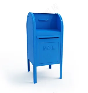 蓝色可移动信箱高清图片