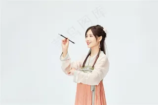 写字的美女海报