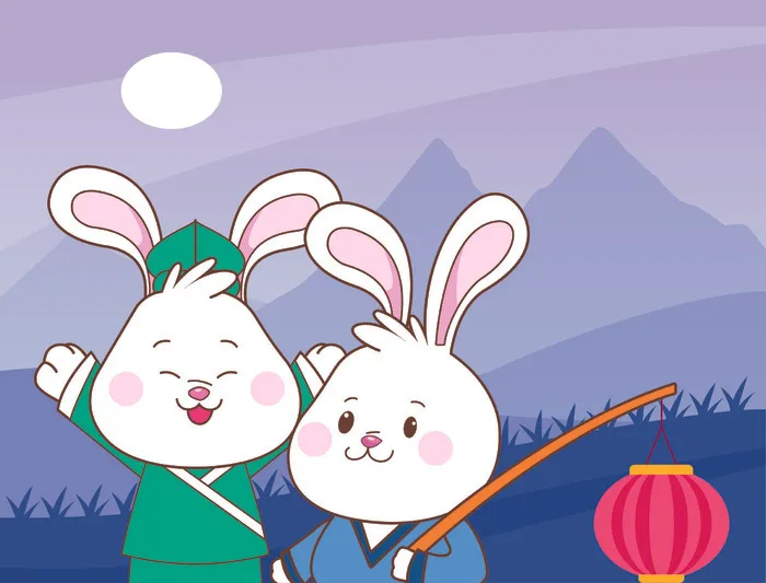 设计中秋节背景风景eps,ai矢量模版下载