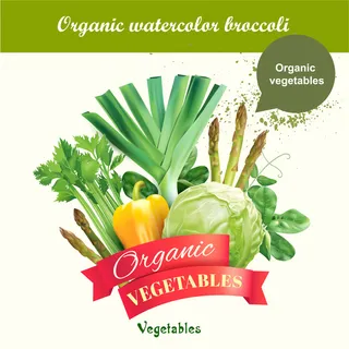 蔬菜设计矢量素材卡通食物新鲜绿色蔬菜