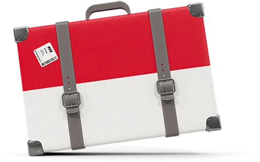 红白行李箱卡通素材旅游