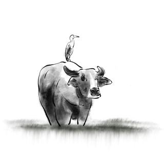 清明元素古风中式清明节山水画中国风