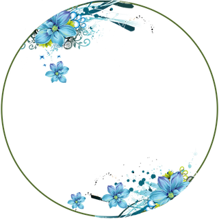 蓝色花朵装饰卡通边框