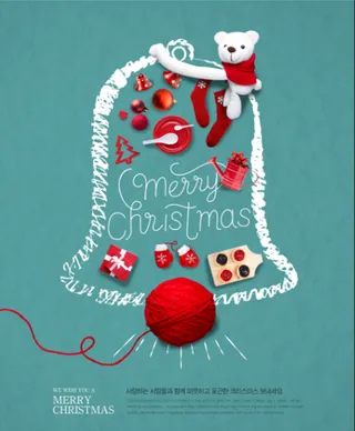 圣诞节声领蓝色素材