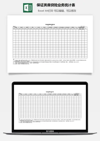 保证类房贷险业务统计表excel模板