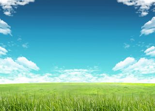 大草原蓝天白云背景草地