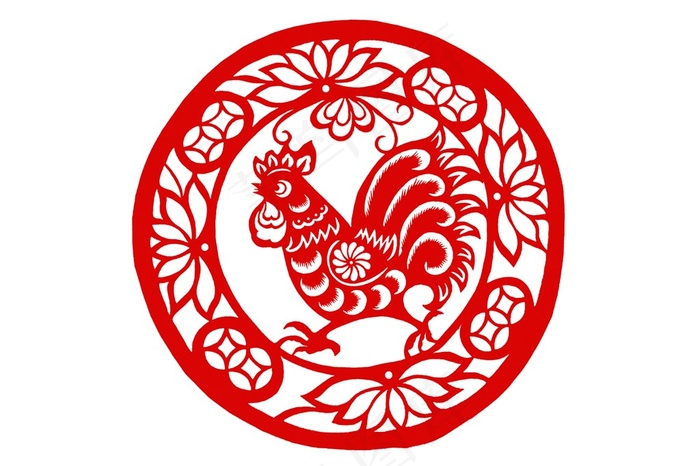 2017年传统鸡年剪纸