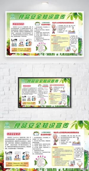 简洁食品安全教育展板设计