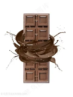 动感水纹黑巧克力高清图片