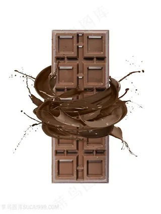 动感水纹黑巧克力高清图片