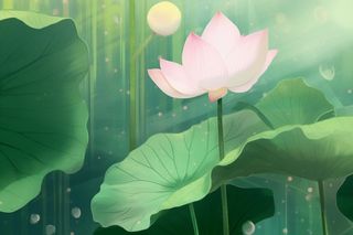 意境荷花荷叶夏日背景图