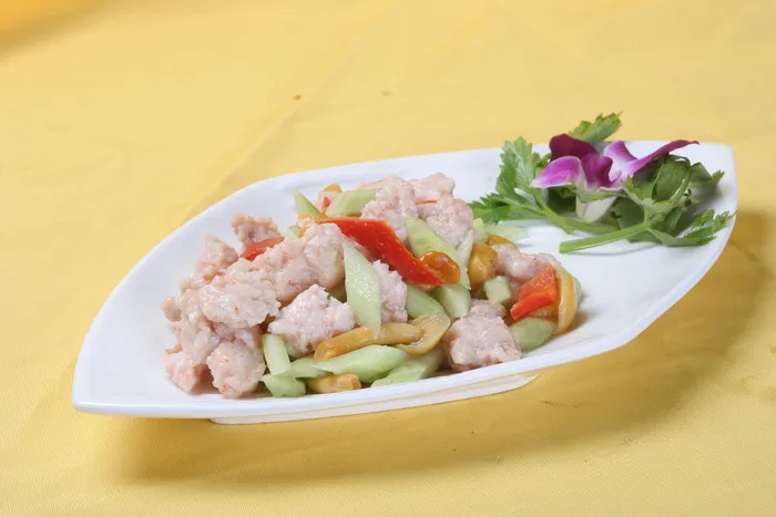 39 青瓜松茸炒虾腰－阜平饺子城