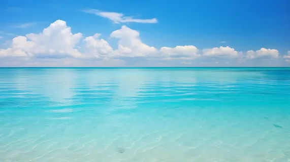 夏日海洋蓝天白云蓝色海水摄影图