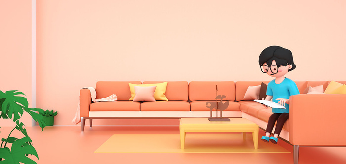 c4d卡通人物学习场景