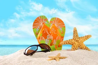 夏日海滩沙滩海星海边高清背景