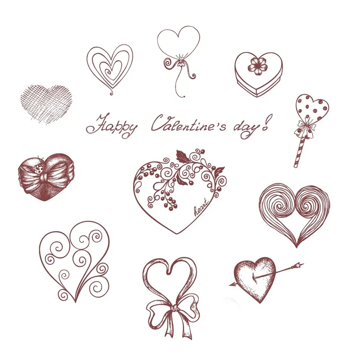 七夕心形素材psd模版下载