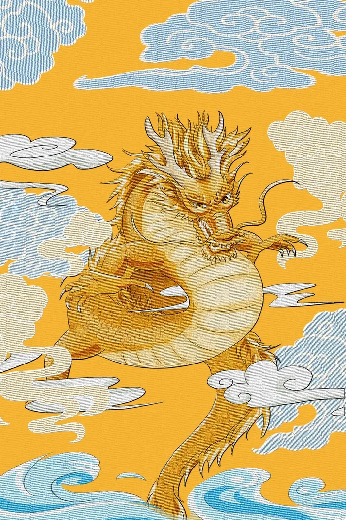 龙刺绣背景psd模版下载