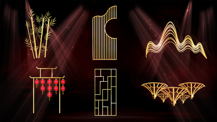 中式金色奢华风格婚礼道具