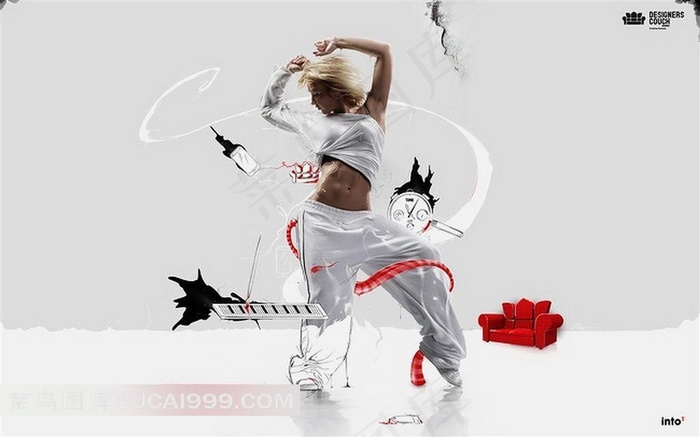 广告创意图形--舞动美女