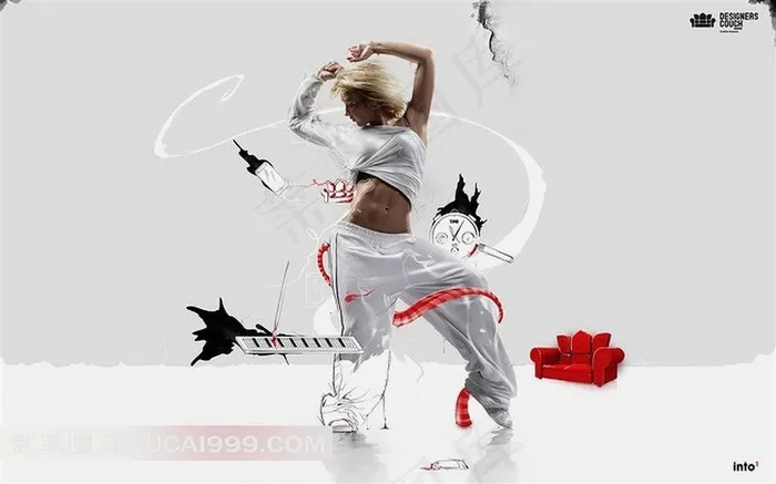 广告创意图形--舞动美女