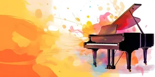 钢琴颜料喷溅色彩背景