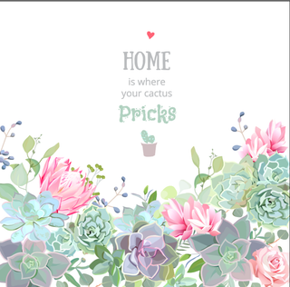 多肉装饰花花草草装饰eps文件