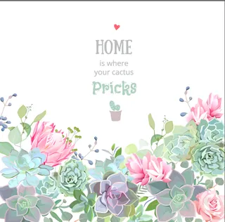 多肉装饰花花草草装饰eps文件