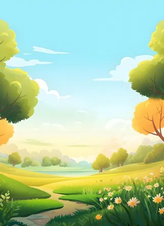 绿色清新户外草地背景