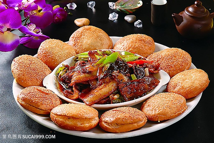 香饼回锅肉传统餐饮美食高清菜谱用图