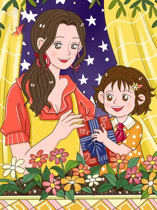 母亲节 母亲节插画 母亲节宣传