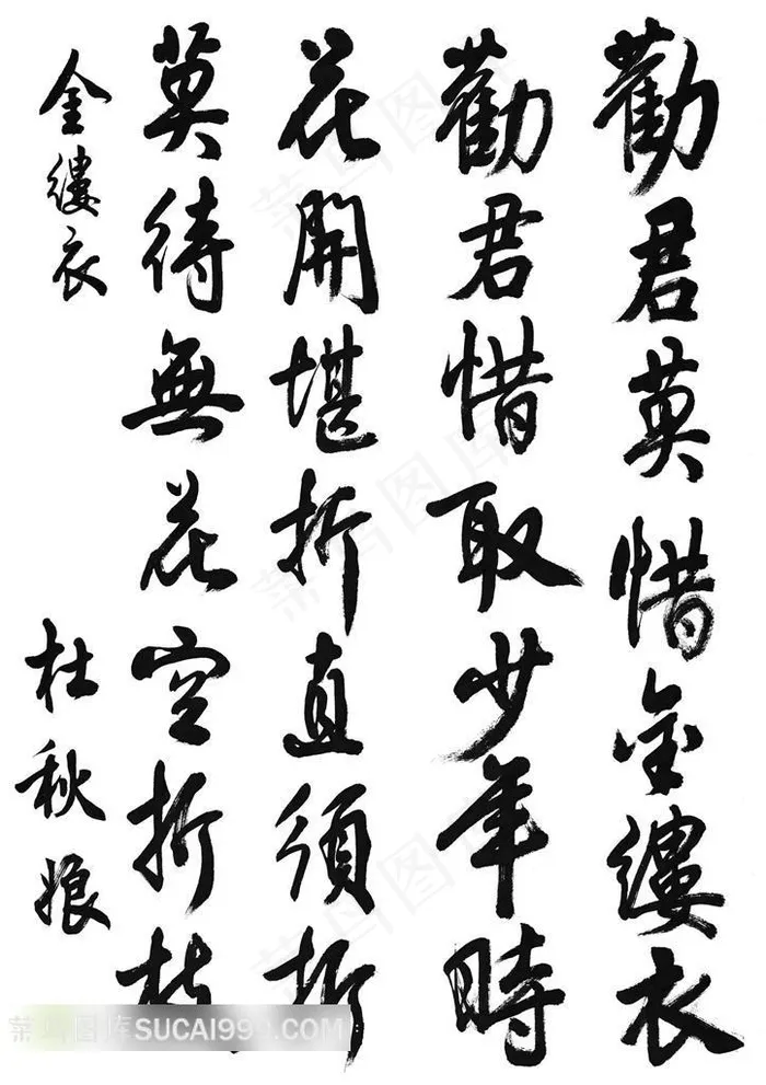 杜秋娘金缕衣诗词书法艺术