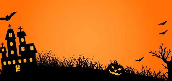 卡通狂欢万圣节橙色背景