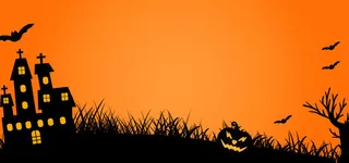 卡通狂欢万圣节橙色背景