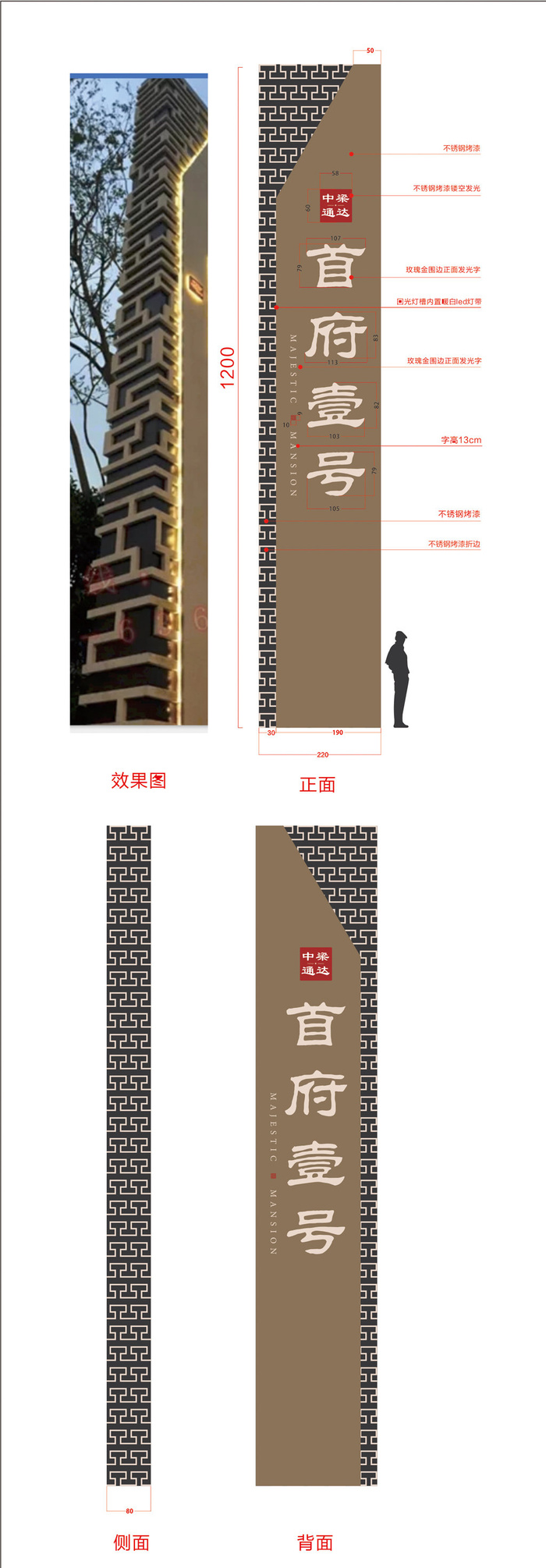 大气地产精神堡垒导视牌设计cdr矢量模版下载