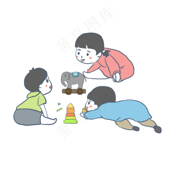 儿童节小孩玩耍