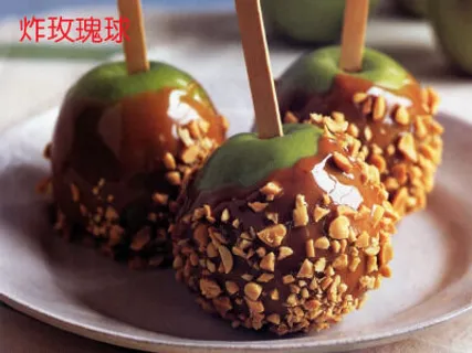 炸玫瑰球美食元素菜品