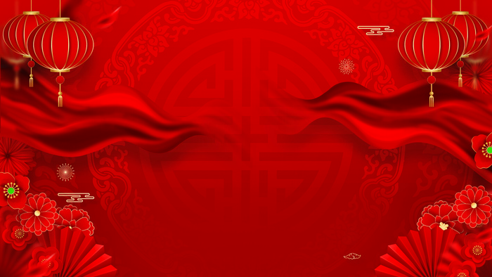 红色喜庆2022虎年春节新年元宵节海报背景展板模板设计素材图psd模版下载