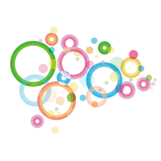 圆形绿色背景卡通简笔素材