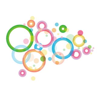 圆形绿色背景卡通简笔素材