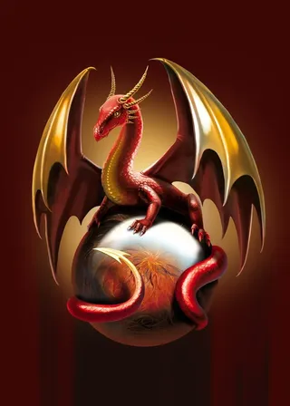 黄色卡通西方龙高清图片