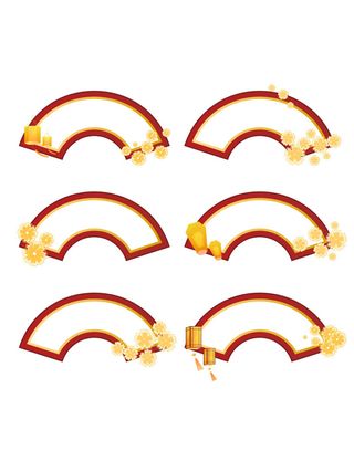 中国风古风国潮纹理图案装饰边框标题框文本框横幅模板