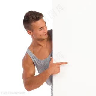 男人肌肉男手指方向图片